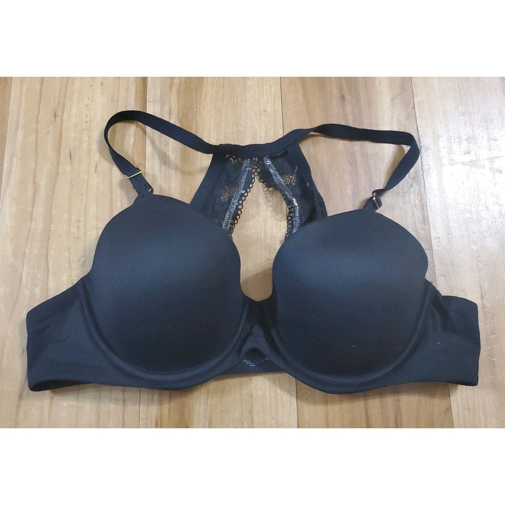 Soma Womens Bra 36B Black Embraceable Racerback Lace Underwire Lightly Lined